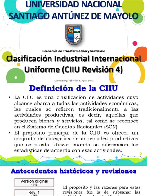 CIIU Revisión 4 .